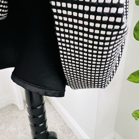 Gianni Bini Black & White Checked Pleated Flare Lined Gorgeous Skirt - Small - Picture 5 of 8